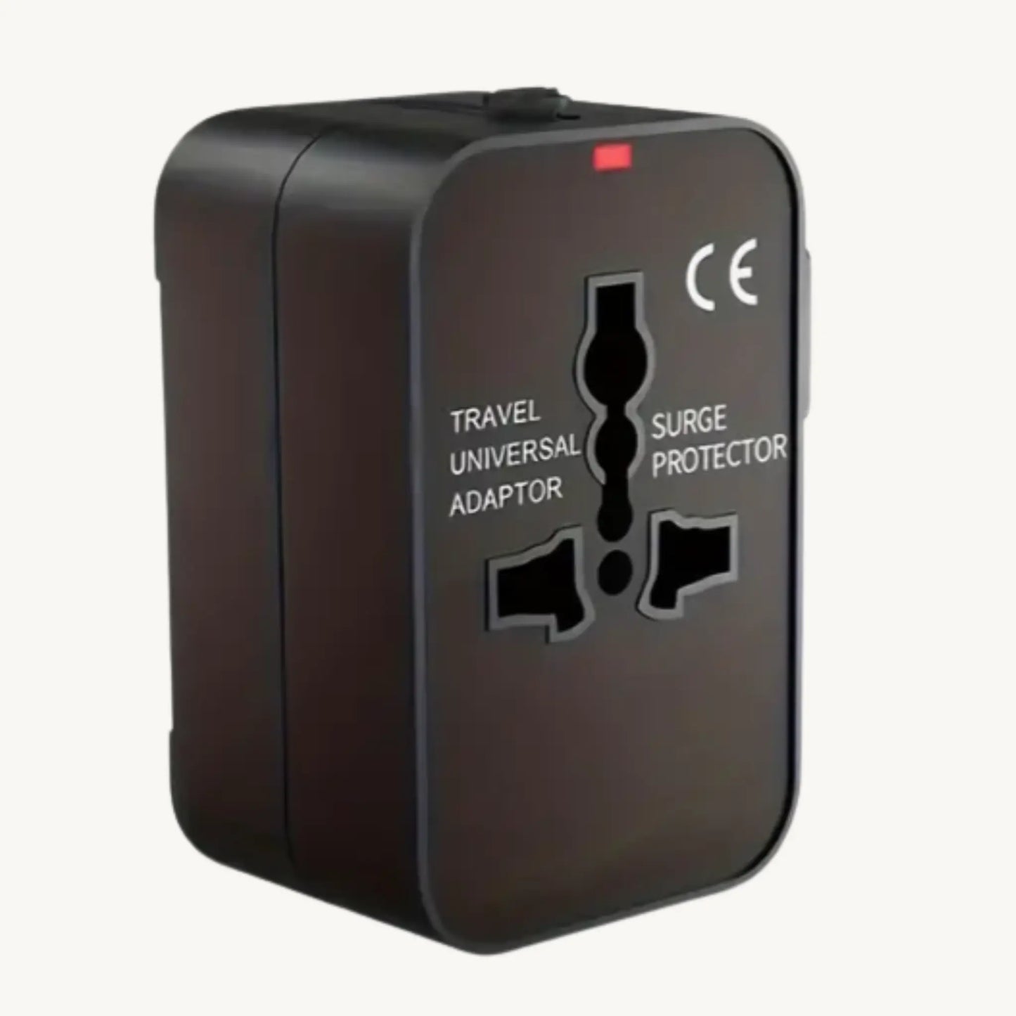 ADAPTGO world travel adapter with universal plugs and surge protector, compatible in 150+ countries.