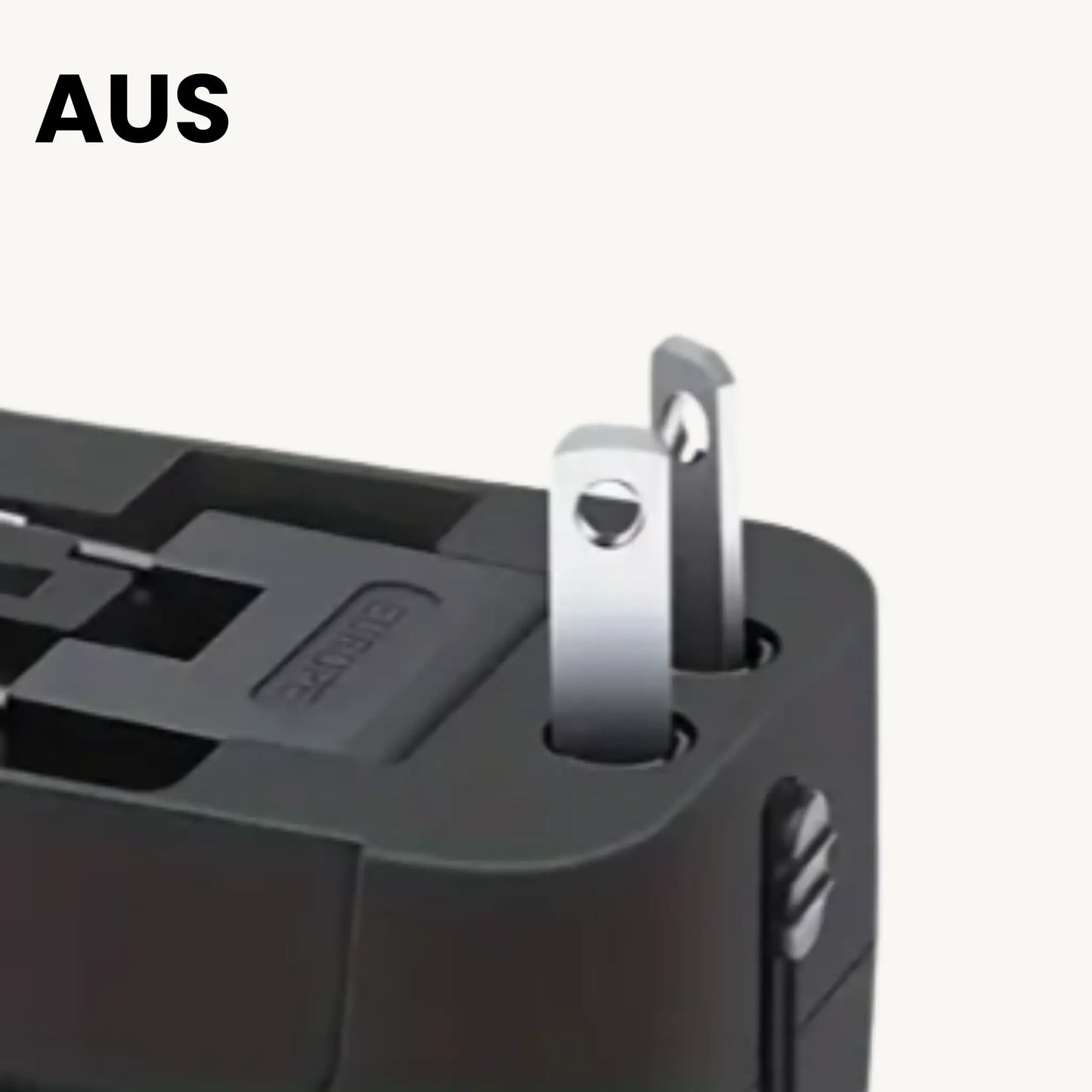 ADAPTGO world adapter plug for Australia, ideal for charging devices in over 150 countries.