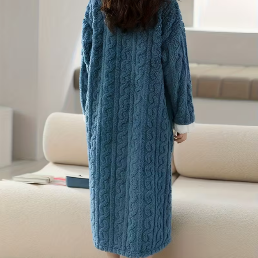 SÆNORA Fleece Nachthemd - Ultrazacht & Warm voor koude nachten - YOOOVA