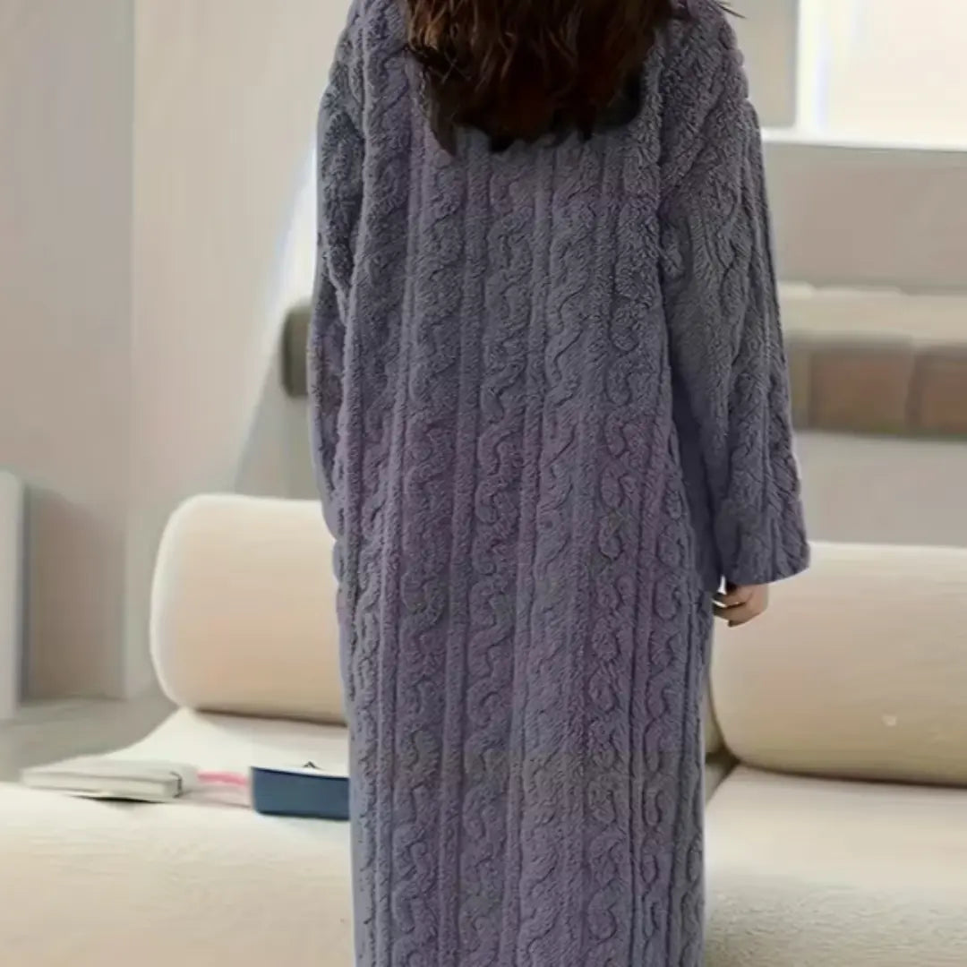 SÆNORA Fleece Nachthemd - Ultrazacht & Warm voor koude nachten - YOOOVA
