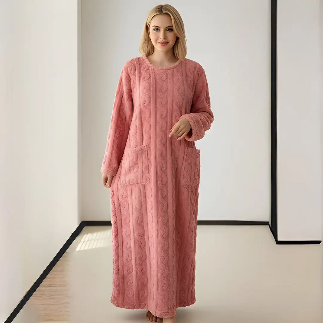 SÆNORA Fleece Nachthemd - Ultrazacht & Warm voor koude nachten - YOOOVA