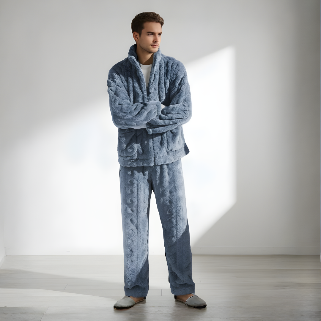 SÆNORA Fleece Pyjama Heren - comfortabel en warm tweedelig set - YOOOVA