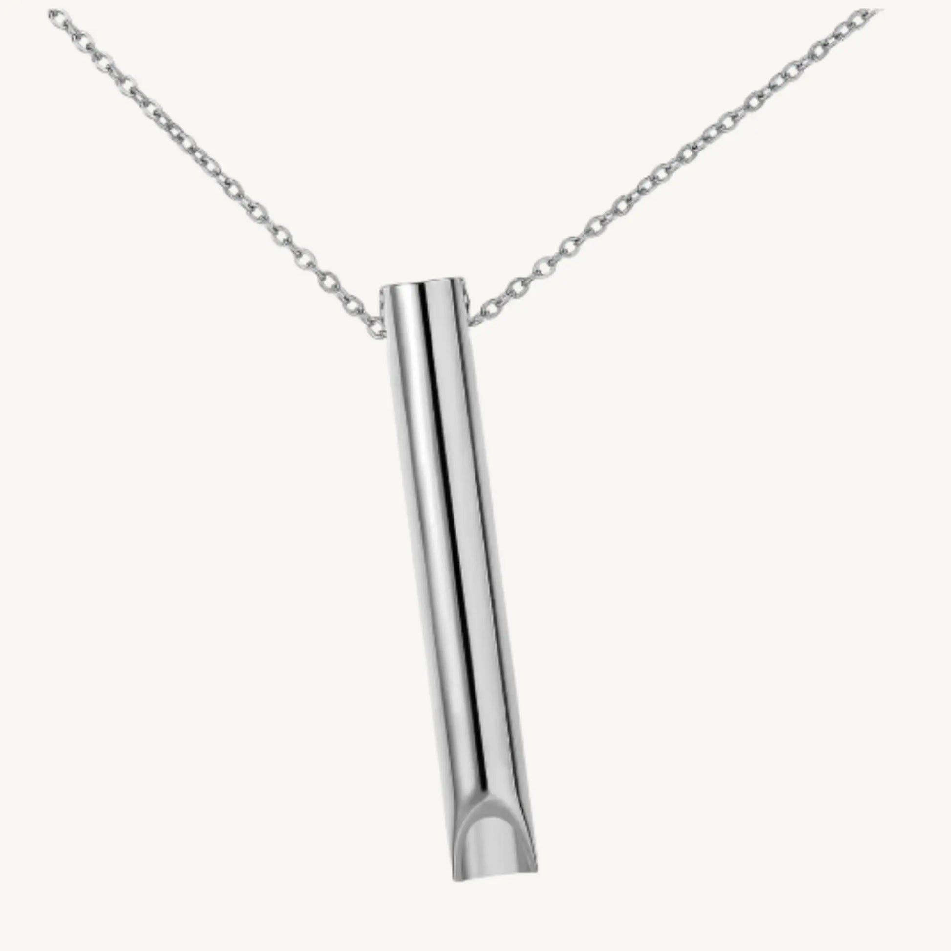 RESPIRA ademhaling ketting, een elegant en modern ademtool voor stressregulatie en ontspanning.
