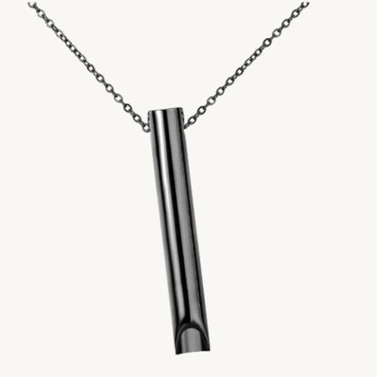 RESPIRA ademhaling ketting in elegant zwart ontwerp voor stressregulatie en rust.