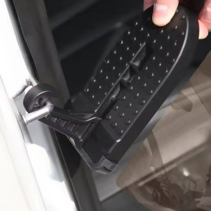 SKYSTEP™ opvouwbare autodeurtrap voor veilig en gemakkelijk toegang tot daktenten en zonnepanelen.