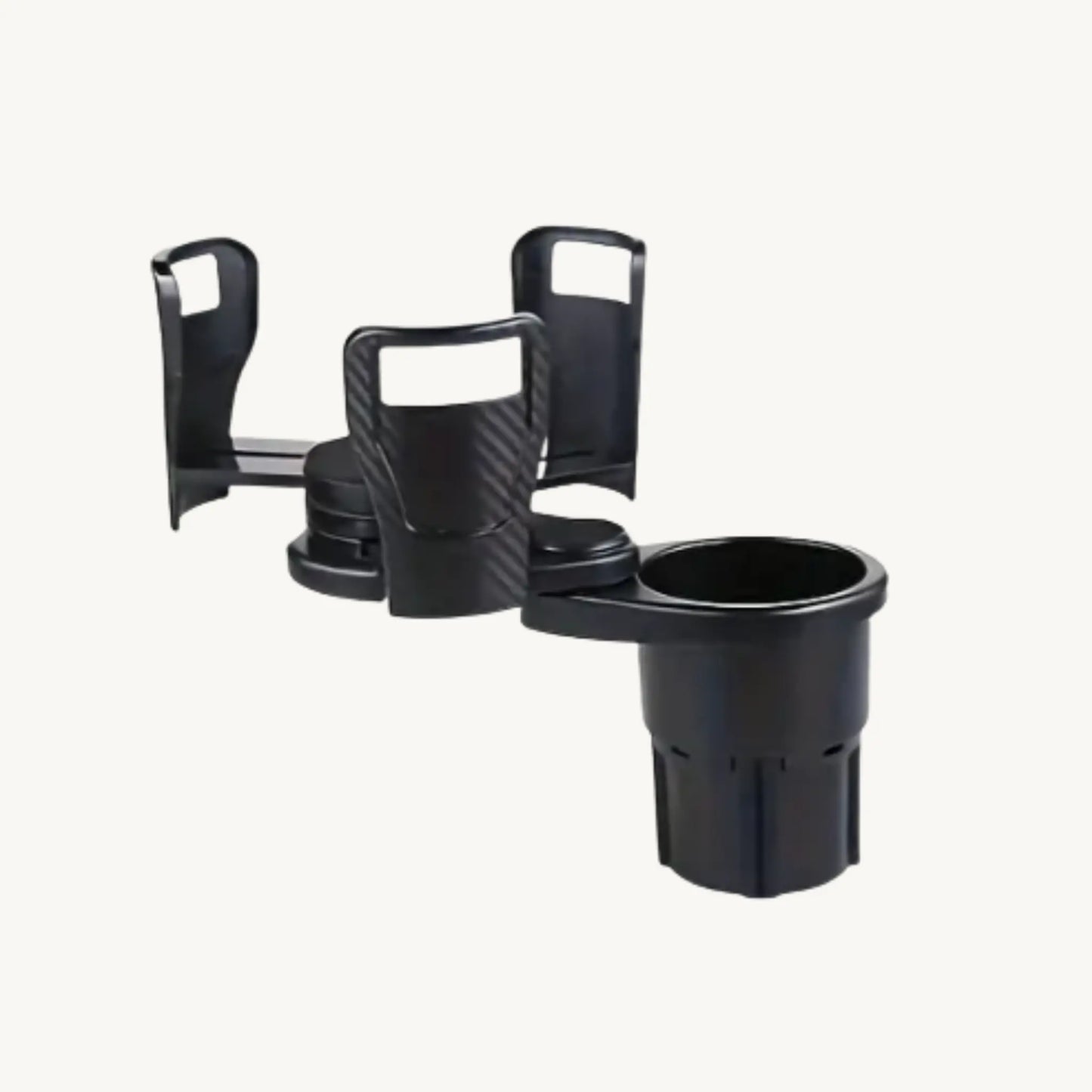 STEADYDRINK 2-in-1 auto bekerhouder voor veilig en stevig vastzetten van drinkflessen en glazen.