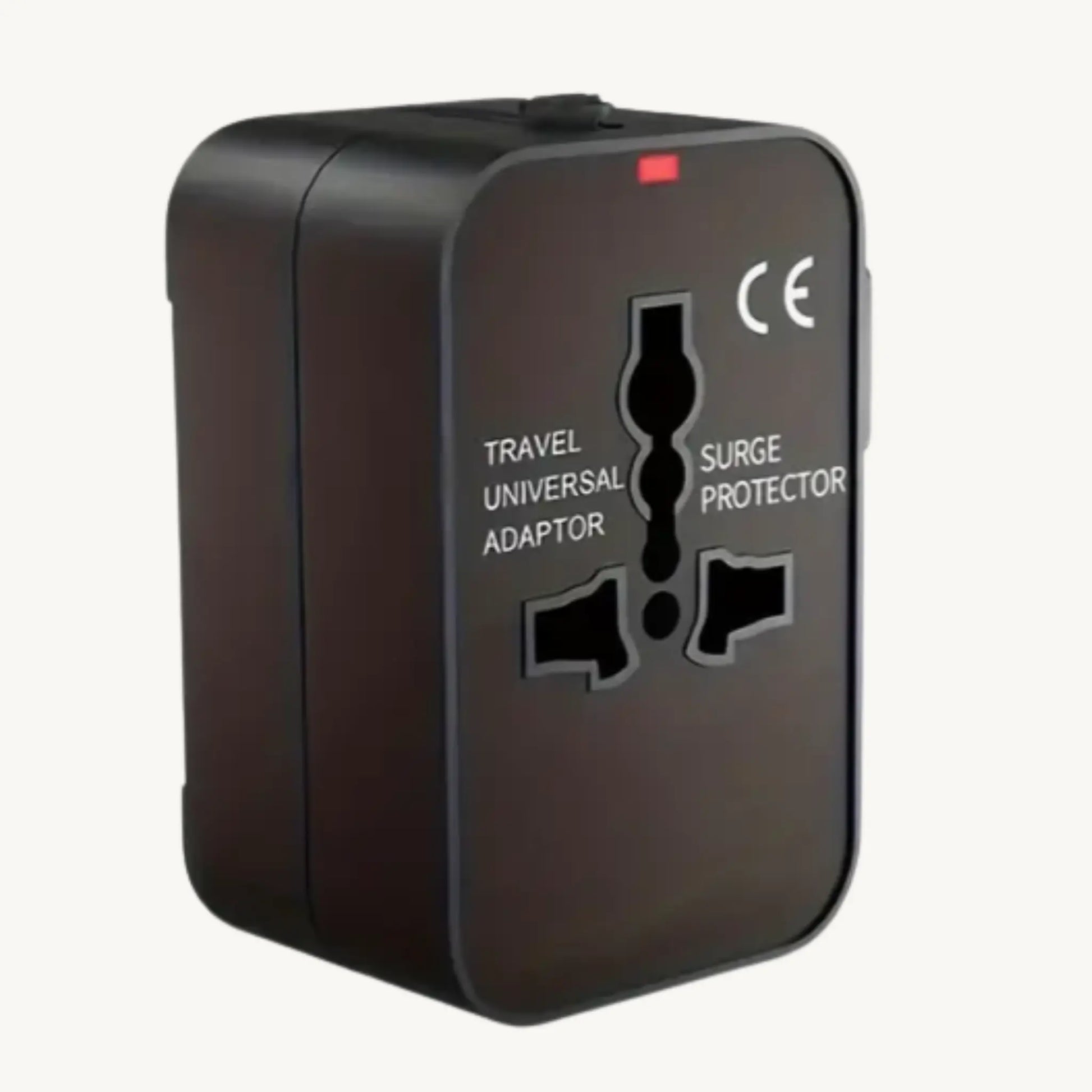 ADAPTGO world travel adapter with universal plugs and surge protector, compatible in 150+ countries.