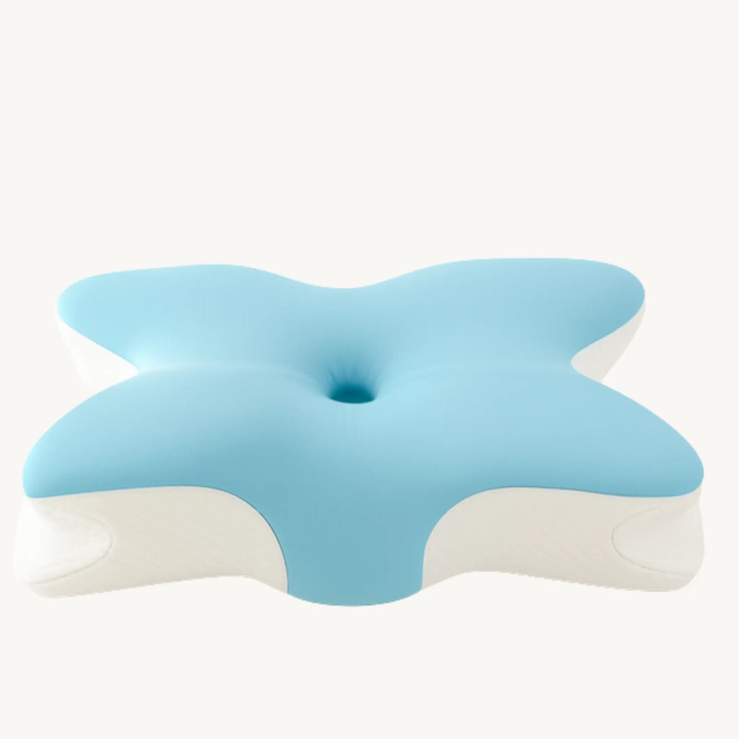 NEURA ergonomisch traagschuim kussen in stervorm met blauwe toplaag voor optimale ondersteuning en comfort