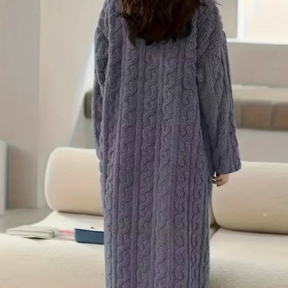 SÆNORA Fleece Nachthemd - Ultrazacht & Warm voor koude nachten - YOOOVA